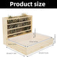 2 in 1 Wooden Rabbit Hay Feeder Box Safe Bunny Feeder Manger Grass Food Holder Rack Hay Holder with Toilet Rabbit Hay Feeder with Litter Pan Designed for Rabbits Guinea Pig Hamster Small Animals
