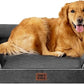 EHEYCIGA Orthopedic Dog Beds for Extra Large Dogs, Waterproof Memory Foam XL Pet Bed with Sides, Non-Slip Bottom and Egg-Crate Foam Big Dog Couch Bed with Washable Removable Cover, Dark Grey