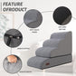 4-Step Dog Stairs and Ramp for Beds or Couches – Non-Slip Sturdy Pet Steps for Small Dogs and Cats,21" H,Grey