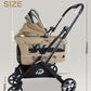 JK Pawadore 4 Wheels Pet Stroller Best Lightweight Foldable Portable Secure Easy Lock NO-Zip 180 ̊ Canopy Sun Shades Waterproof for Small/Medium Dogs 33lbs with Large Storage Basket (Khaki)