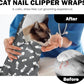 27.6" Cat Grooming Wrap, Self Adhesive Cat Wrap for Cutting Nails, Anti-Escape Calming Cat Swaddle Wrap for Medicine Ear Cleaning, Anti-Scratch Cats Burrito Restraint Blanket, Practical Pet Tool Grey