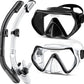 Snorkeling Gear, Dry Snorkel Set180° Panoramic Wide View,Anti-Fog Scuba Diving Mask, Professional Snorkeling Gear for Free Breathing, Swimming, Diving