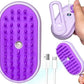 Spritz Defur Comb for Cats, New 3-in-1 Cat Steam Brush for Massaging and Cleaning Shedding Pets, Comb for Long and Short Hair Cats and Dogs Grooming Tool (Purple)