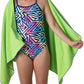 Flow Hydro Sport Towel - Microfiber Quick Dry Swimming Towels for Swim, Pool, Triathlon, and Other Water Sports in Medium, Large, Extra Large, and Hooded Sizes (Lime, Large w/Hood)