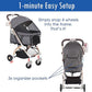 HPZ-PR America Pet Rover Lite Premium Light-Weight Dog/Cat/Pet Stroller Travel Carriage with Convertible Compartment/Aluminum Frame for Small & Medium Pets (Gray 2nd-Gen.)