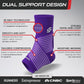 Sleeve Stars Ankle Brace for Women & Men, Ankle Wrap for Sprain, Compression Sleeve for Plantar Fasciitis Relief, Easy Customizable Support: w/ Removable Strap (Pair/M:10"-12"/Dark Purple)