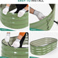 Galvanized Raised Garden Bed Outdoor - 4×2×1ft Planter Raised Beds for Gardening | Oval Metal Garden Planter Box with Safety Edging and Gloves for Vegetables Fruits and Flowers OliveGreen