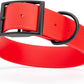 Dogline Biothane Waterproof Dog Collar Strong Coated Nylon Webbing with Black Hardware Odor- Proof for Easy Care Easy to Clean High Performance Fits Small Medium or Large Dogs, Cherry Red