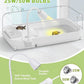 Large Turtle Tank Kit with Lamp and Filter, Acrylic Turtle Tank Starter Kit, Tank Aquarium with Heightened and Curved Fences, Bottom Drainage, Multi-Function Areas