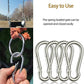 3 Inch Carabiner Spring Snap Hook Steel Clip Link Buckle Heavy Duty 8x80mm 10 Pcs for Outdoor Camping Hiking Hammock Swing, White