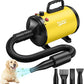 Dog Dryer High Velocity Dog Hair Dryer with 4 Nozzles 5.2HP/3800W (Professional Super Cyclone), Stepless Adjustable Speed Temperature Dogs Grooming Blow Dryer with Heater for Pets Hair Dryer, Yellow