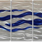 SYGALLERIER Abstract Coastal Metal Wall Art Handcrafted Big 3D Blue and Silver Artwork Modern Sea Waves Pictures Contemporary Sculpture for Living Room Bedroom Bathroom Decor