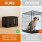 38" Heavy Duty Dog Crate Furniture for Small,Medium and Large Dogs,Rustic Wooden Dog Cage Kennel Indoor Furniture with Waterproof Top,Decorative Pet House Side End Table (Black)