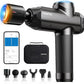 RENPHO Massage Gun Deep Tissue with Heat and Cold, Percussion Muscle Massage Gun Bluetooth with 12mm Amplitude, Handheld Massager Gun, Power+ Thermacool Grey