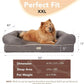 Chester XX-Large Dog Bed - Orthopedic Memory Foam Mattress, Calming Couch Bed, Wall Rim Pillow, Water Resistant Liner, Washable Cover, Non-Slip Bottom, Grey