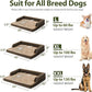 Orthopedic Dog Beds for Large Dogs, Waterproof Dog Beds, Egg-Crate Foam Dogs Couch Beds, Comfy Bolster Pet Bed with Removable Washable Cover, Nonskid Bottom (Large,Brown)