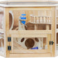 Wooden Hamster Cage 3 Tier Small Animal Cage,Large Syrian Hamster House with Openable Top and Acrylic Sheets 11-Piece Set (30" L x 20" W x 20" H)