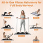 Pilates Reformer Board, 6 in 1 Portable & Foldable Pilates Reformer Set with Resistance Bands, Pilates Board for Home Workout, Multifunctional Abdominal Board