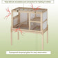 Guinea Pig House for 2 with Stand, Small Animals Rabbit Cages with a Pull Out Tray, Wooden 2-Story Indoor Large Hamster Habitat Playpen with Ramp, Hideout, Platform
