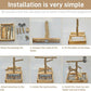 Natural Wood Bird Toys Playground, Bird Cage Accessories, Bird Perches, with Removable Tray and 2 Stainless Steel Cups