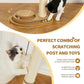 Made4Pets Cat Scratching Post Cat Scratcher Kitten Toys for Indoor Cats Wooden Ball Track Two-Layer Modern Sisal 23.4" Tall Scratch Post Interactive Toy with Dangling Ball Middle Size
