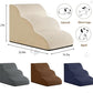 3-Step Dog Ramp and Stairs for Sofa and Chair - Non-Slip Sturdy Pet Steps for Small Dogs and Cats,15.7" H,Beige