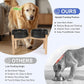 SPUNKYJUNKY Elevated Dog Bowls Ceramic, 8.3'' Dogs Food Water Bowls Raised with Non-Slip Bamboo Stand for Large Sized Breed Microwave Dishwasher Safe - 60 OZ,Black