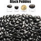 River Rocks 5 Lb, Pebbles for Indoor Plants 0.5"-1.4", Black Rocks for Outdoor Landscaping, Decorative Stones Vase Filler, Fish Tank, Fountain, Succulents, Flower Bed, Black