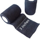 6 Pack 3" x 5 Yards Self Adhesive Bandage Wrap Breathable Cohesive Vet Wrap for Pets, Elastic Self-Adherent Tape for Sports, Wrist, Ankle (Black)