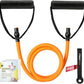 RitFit Single Resistance Exercise Band with Comfortable Handles - Ideal for Physical Therapy, Strength Training, Muscle Toning - Door Anchor and Starter Guide Included