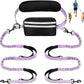 Hands Free Dog Leash with Pouch, Double Leash for Two Dogs, Retractable Bungee with Double Padded Handles, Dog Waist Leash for Dog Walking, Running Leash for Dogs, Dog Walking Accessories
