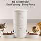 Dual Automatic Cat Feeder 2 Cats,6 Meals/Day,12 Portions/Meal,4.2L Dual Power Double Bowls Feeder,Dry Food Auto Pet Dispenser,10S Voice Record,Flexible Schedule Timer (White,Basic Dual Bowls)