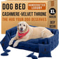 Luxury Dog Bed Chesterfield – Handcrafted Velvet Throne for Dogs | Joint Support, Calming & Temp-Regulating Comfort | Durable 5+ Years, Anti-Claw, Washable 100+ Times – XL, Blue