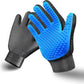 Pet Grooming Glove Hair Remover Brush Gentle Deshedding Efficient Pet Mitt Pet Massage Gloves Left & Right Hand Draw Dogs Cats Horses Long Short Fur (1Pair Left & Right Hand (Blue))
