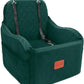 Dog Booster Car Seat for Small/Medium Dogs,6in Elevated Cushion,Fully Detachable and Washable,2 Storage Pockets & 3 Straps,Fits in Front/Back Seat,Easy to Install (Green,Medium)