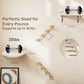 Cat Wall Shelves with Cats Window Perch – 4-Piece Wooden Cat Climbing Furniture Set with Soft Foam Curved Bed, Flat Shelf & 2 Wall 4-Steps Ladders