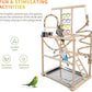 Bird Playground, Parrots Playstand for Small to Medium Birds, Perch Stand with 3 Ladders Playgym with Rope Perch, Swings Feeder Cups Bird Cage Accessories for Conure Cockatiel Lovebirds
