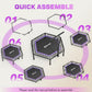 BCAN 51" Mini Hexagon Trampoline, Max Load 450 LBS Fitness Trampoline with T-Adjustable Handle Bar, Silent Bungees, Larger, More Stable, Quieter Exercise Rebounder for Adults Indoor/Garden Workout