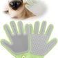 2 in 1 Pet Grooming Glove for Cats & Dogs, Efficient Deshedding Brush Pet Long Short Fur Removal Glove, Gentle Massaging Puppy Kitten Bathing Grooming Brush Tool, Easy Clean Floating Hair Mitt
