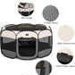 A4Pet Cat Playpen, 39.5” Pop Up Dog Playpen with Bowl, Suitable for Puppies, Kittens, and Small Animals, Removable Zipper & Mesh Panel(16”W × 10”H)