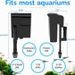 U-V Aquarium Filter for 10-20 Gallon Tank,Hang On Back Aquarium Filter Green Water Cleaning Machine,HOB Filter Ultra-Quiet Powerful Pump 118GPH for Fish Turtle Tank with Surface Skimmer