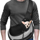 YUDODO Pet Sling Carrier for Small Dogs & Cats – Hands-Free Puppy Carrier with Safety Hook, Large Zipper Pocket, Soft Breathable Mesh, Adjustable Strap & Reflective Strip (Gray 3.0 M)