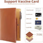 Genuine Leather Travel Passport Wallet, Slim RFID Blocking Holder for Secure Travel and Document Organization (Brown)