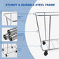 PLKOW Laundry Cart with Wheels 320L Large Rolling Laundry Cart for Commercial/Home, Rolling Laundry Basket with Steel Frame and Waterproof Lining, 9 Bushel, 32.3L x 19.7W x 30.7H Inch, Grey