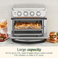 Cuisinart Air Fryer Toaster Oven with Grill, 1800W 8-1 Air Fryer Oven with Bake, Convection Bake, Grill, Broil and Warm Options, Large Capacity, 60-Minute Timer, TOA-70, Stainless Steel