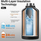Insulated Water Bottle | Thickened Stainless Steel Vacuum Metal | Portable Sports Half Gallon Large Water Jug for Gym and Hiking with Straw, Carrier Bag, Handle Strap | BPA-Free 64 oz