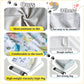 27.6" Cat Wrap for Grooming-Premium Cat Grooming Wrap Cat Restraint for Nail Clipping, Self-Adherent Soft Cat Blanket to Wrap Cat Anti-Scratch Anti-Escape Grooming Bag (White, XL(Within 17lbs))-
