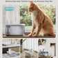 DownyPaws Battery Operated Cat Water Fountain, 84oz/2.5L Fursink Wireless Pet Water Fountain for Cats Inside, Automatic Dog Water Dispenser with Motion Sensor, Ultra Quiet Pump, BPA-Free, White