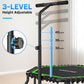ANCHEER 50" Rebounder Trampoline for Adults With Bar, 550 LBS Mini Trampoline Quiet Exercise Bungee Jumping Cardio Trainer Workout