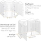 BHG Metal No-Assembly Freestanding Dog Gate with Door Walk Through, Extra Wide 144", Extra Tall 32" Pet Gate, Accordion Puppy Folding Playpen Dog Fence for Indoor & Outdoor, with 2PCS Support - White